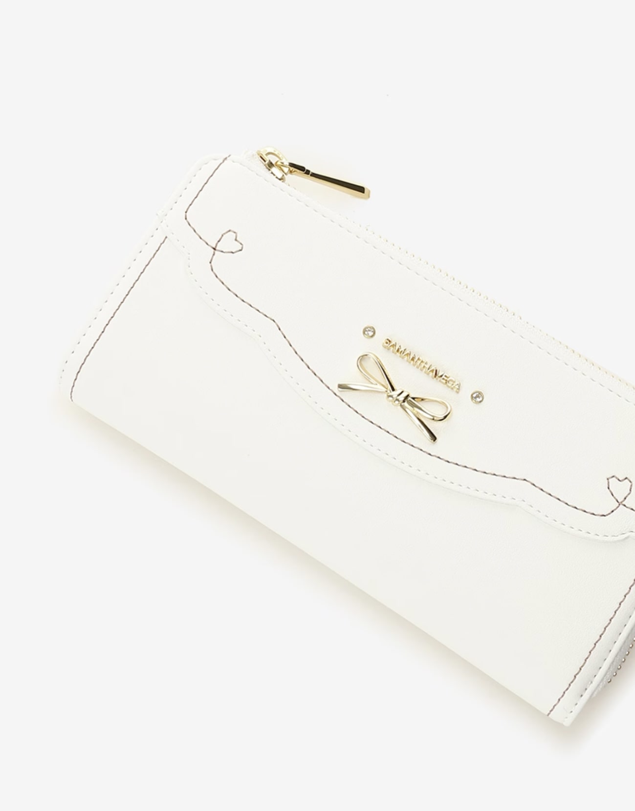 フリルリボン長財布【ホワイト】 ホワイト