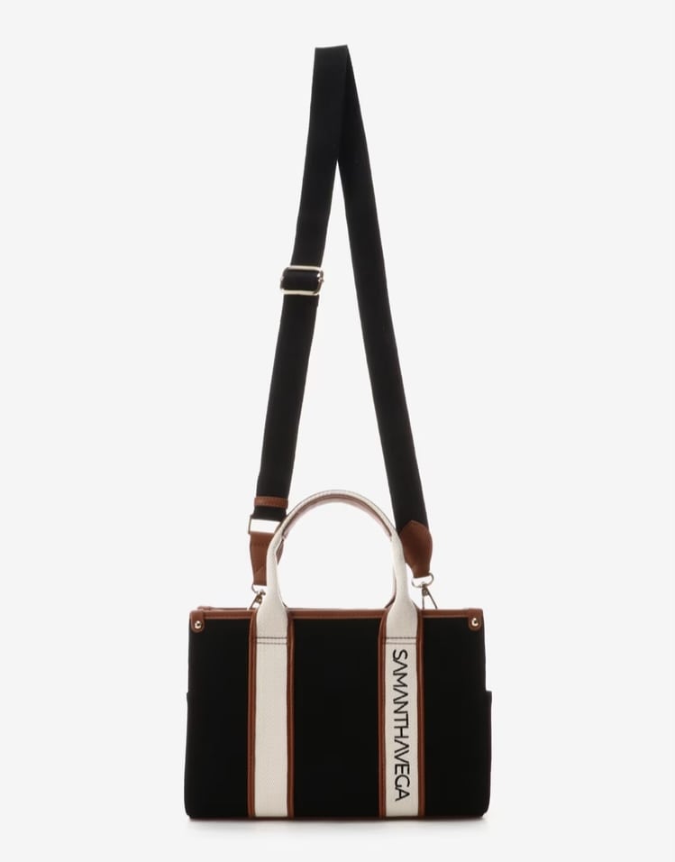  ロゴテープキャンバストートバッグ（小）【ブラック】 ブラック