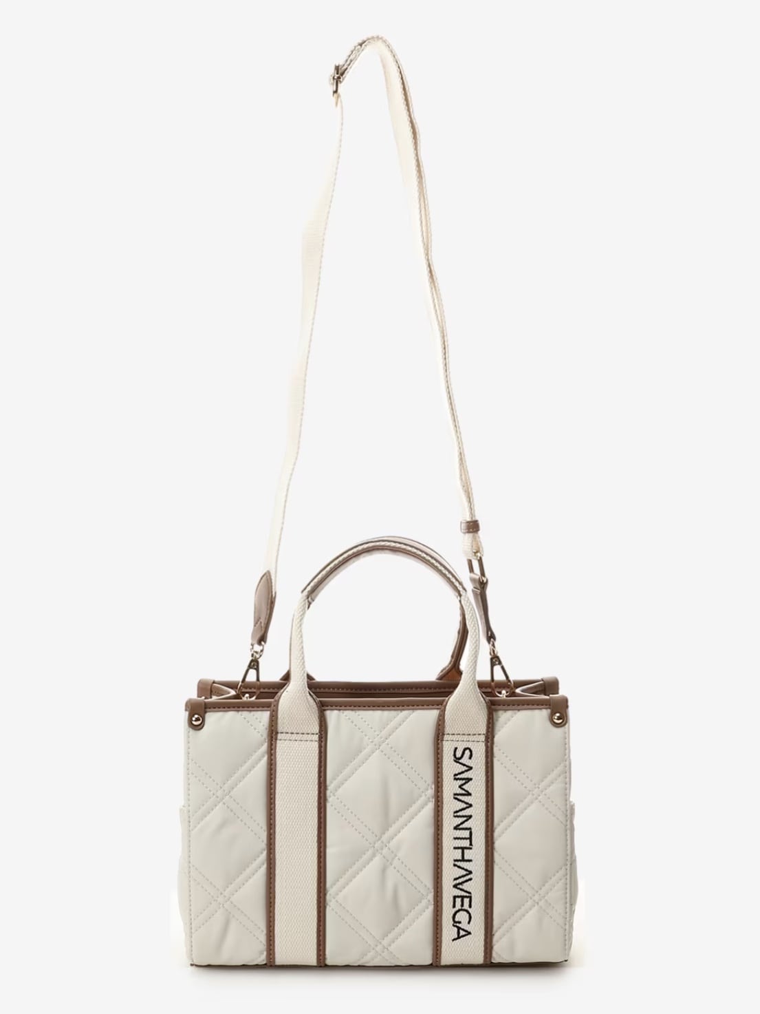 ロゴテープキルティングトートバッグ（小）【ホワイト】 ホワイト