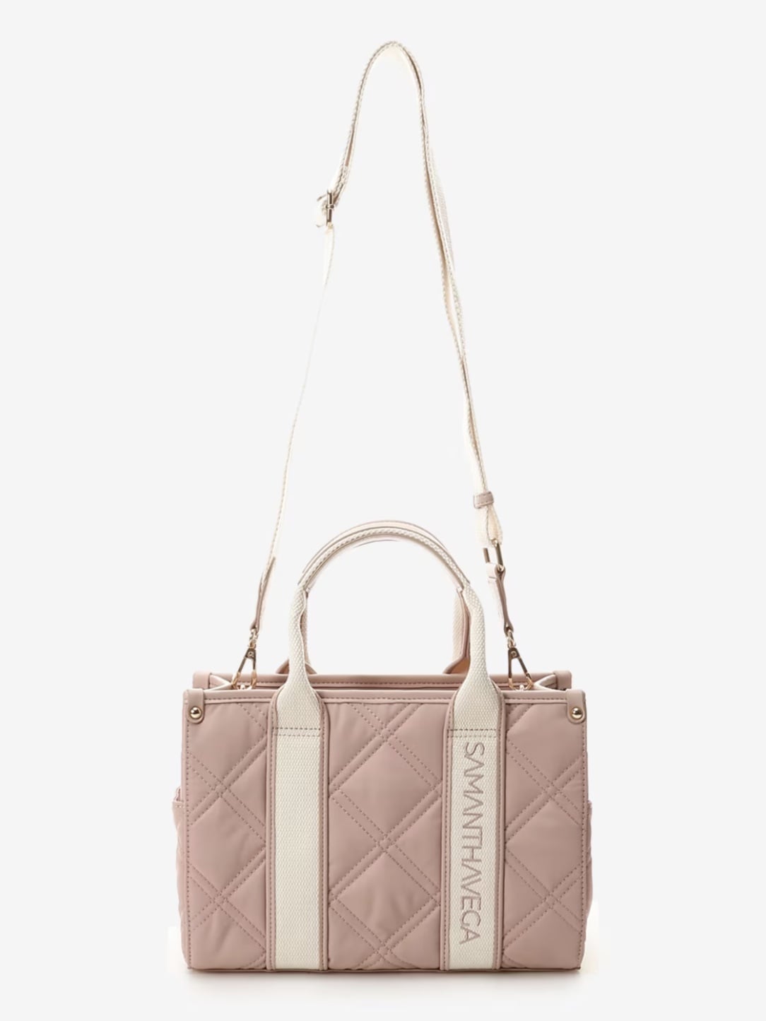 ロゴテープキルティングトートバッグ（小）【ピンク】 ピンク