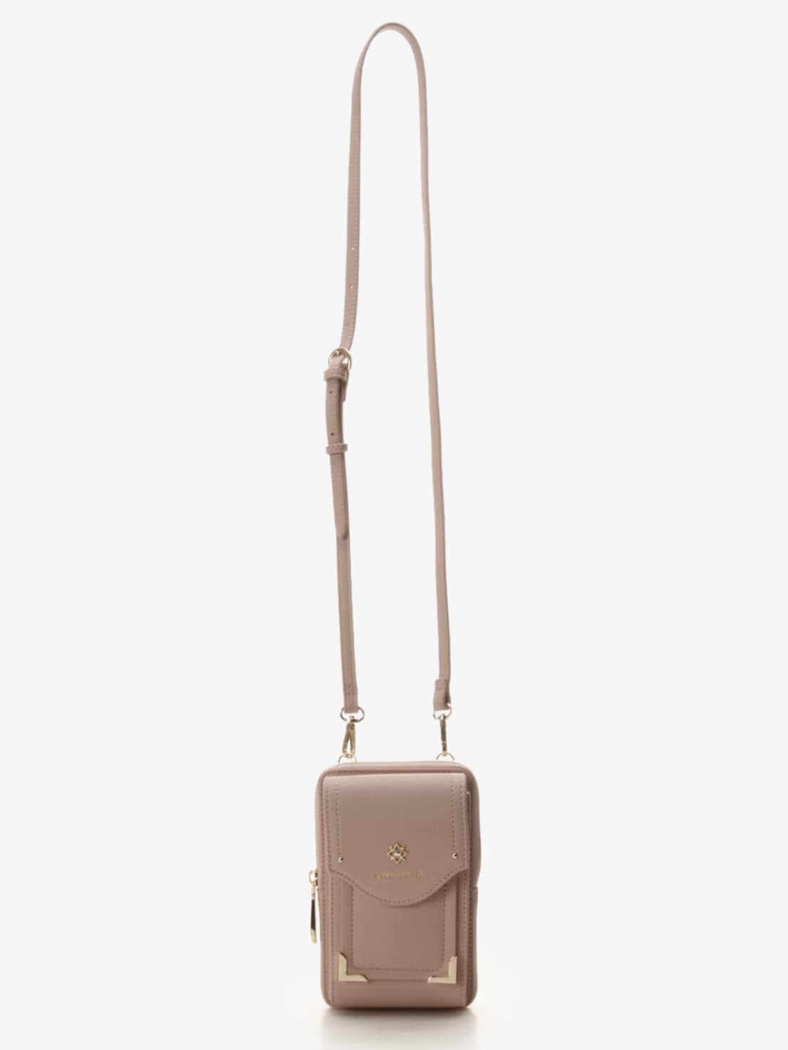 バイカラーアクセントリボンショルダーバック(ピンクベージュ