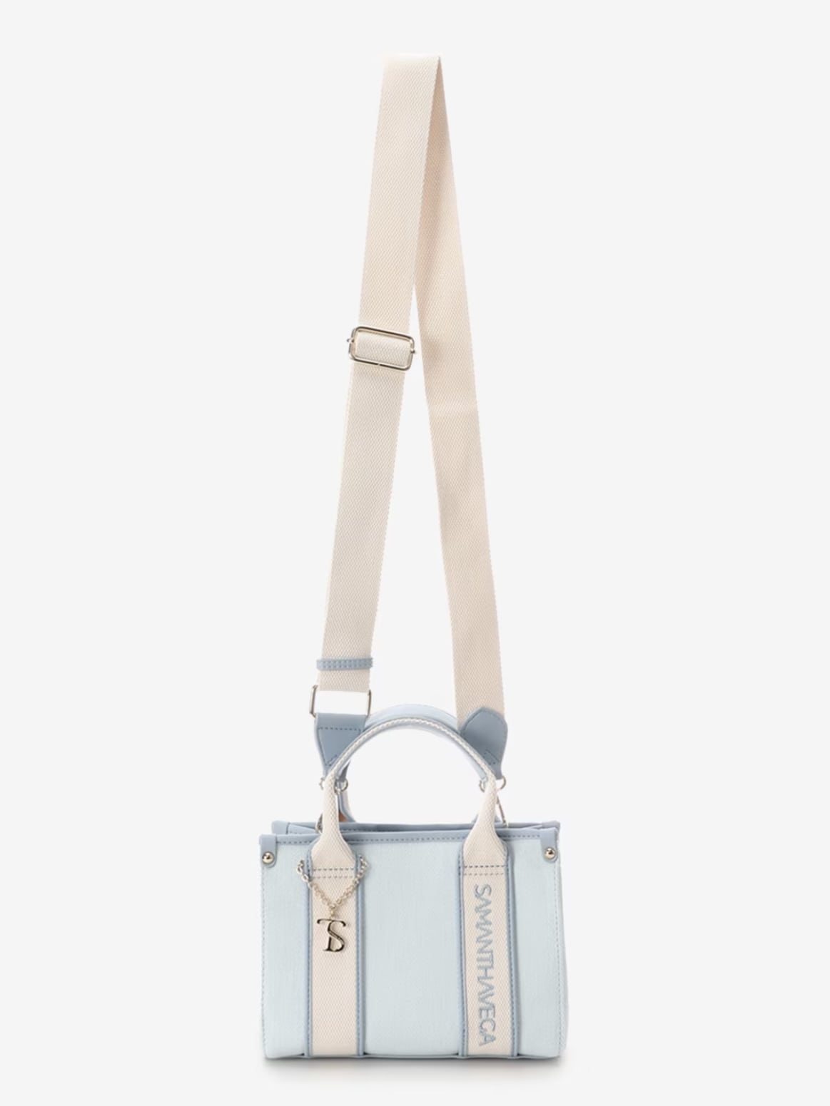 ロゴテープキャンバストートバッグ（ミニ）【ライトブルー】 ライトブルー