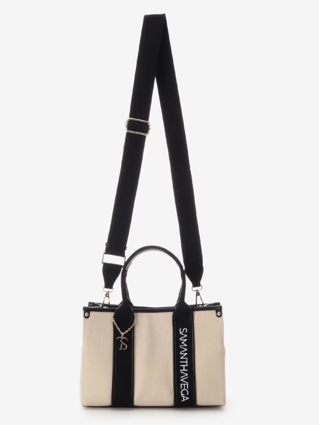 ロゴテープキャンバストートバッグ（小）【オフホワイト】 オフホワイト