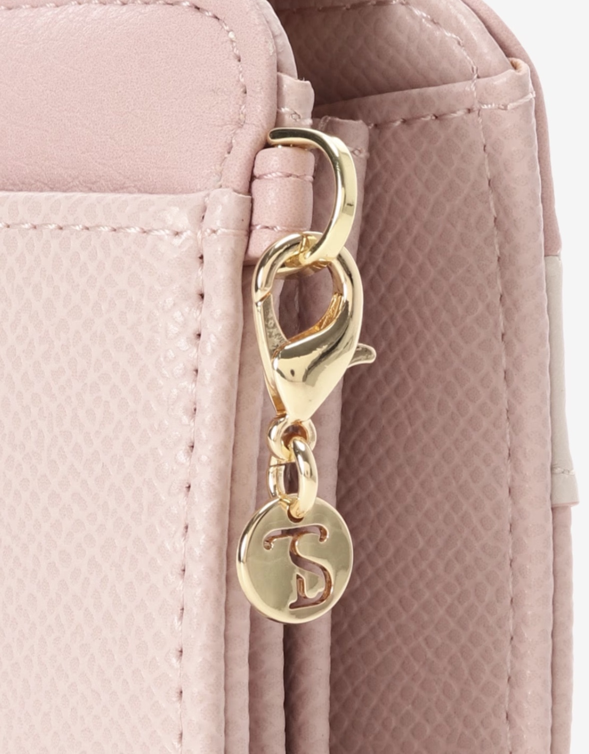 フロントリボンベルト長財布【ピンク】 ピンク