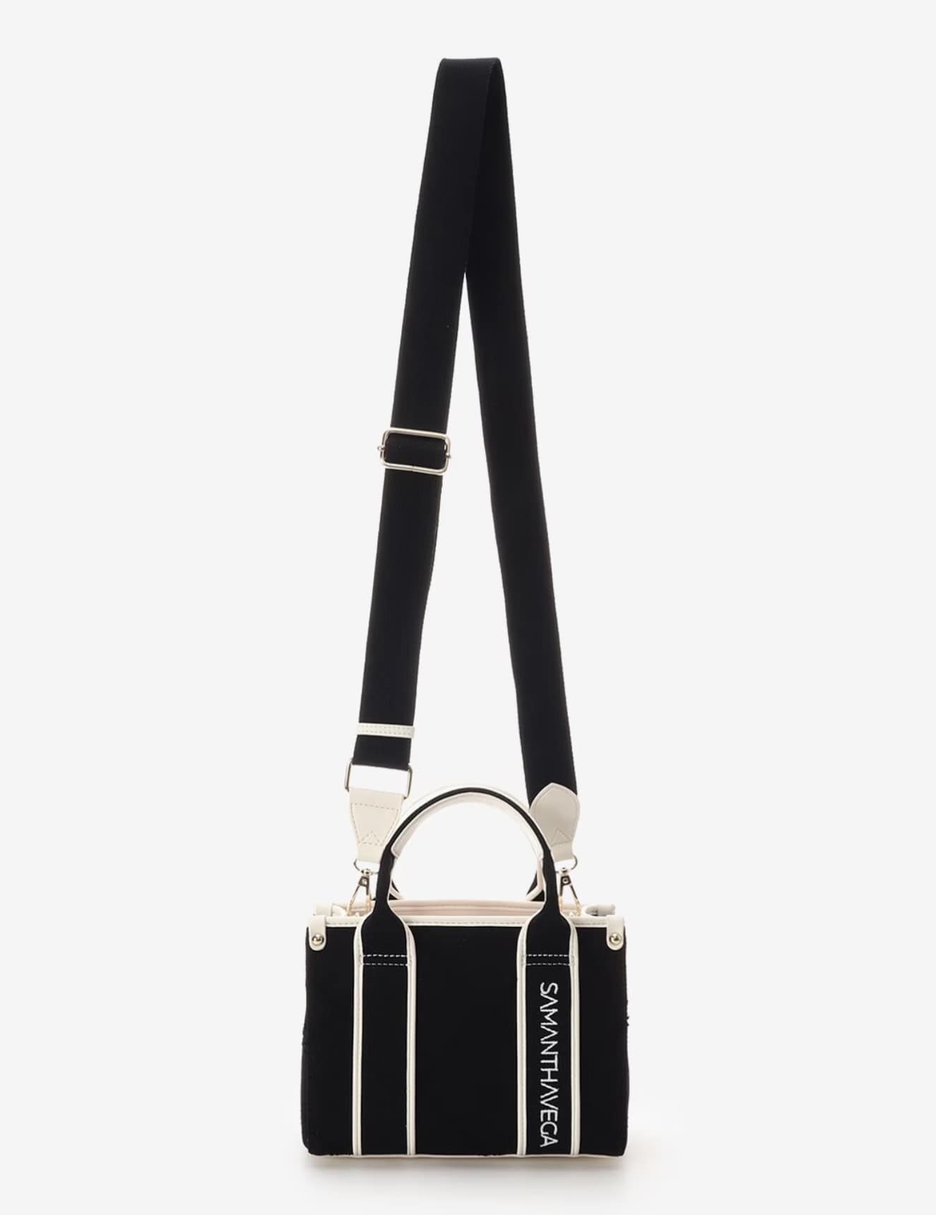 ロゴテープデニムトート(ミニ)【ブラック】 ブラック