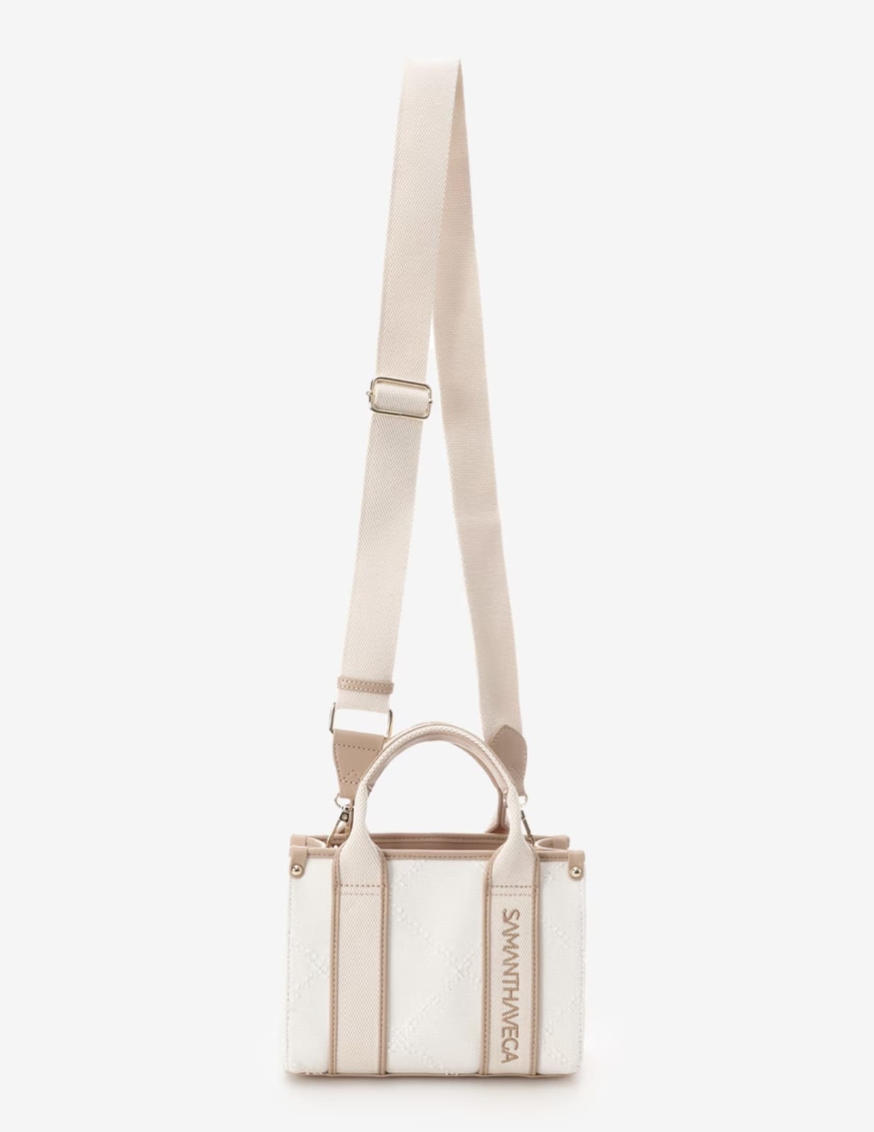 ロゴテープデニムトート(ミニ)【ホワイト】 ホワイト