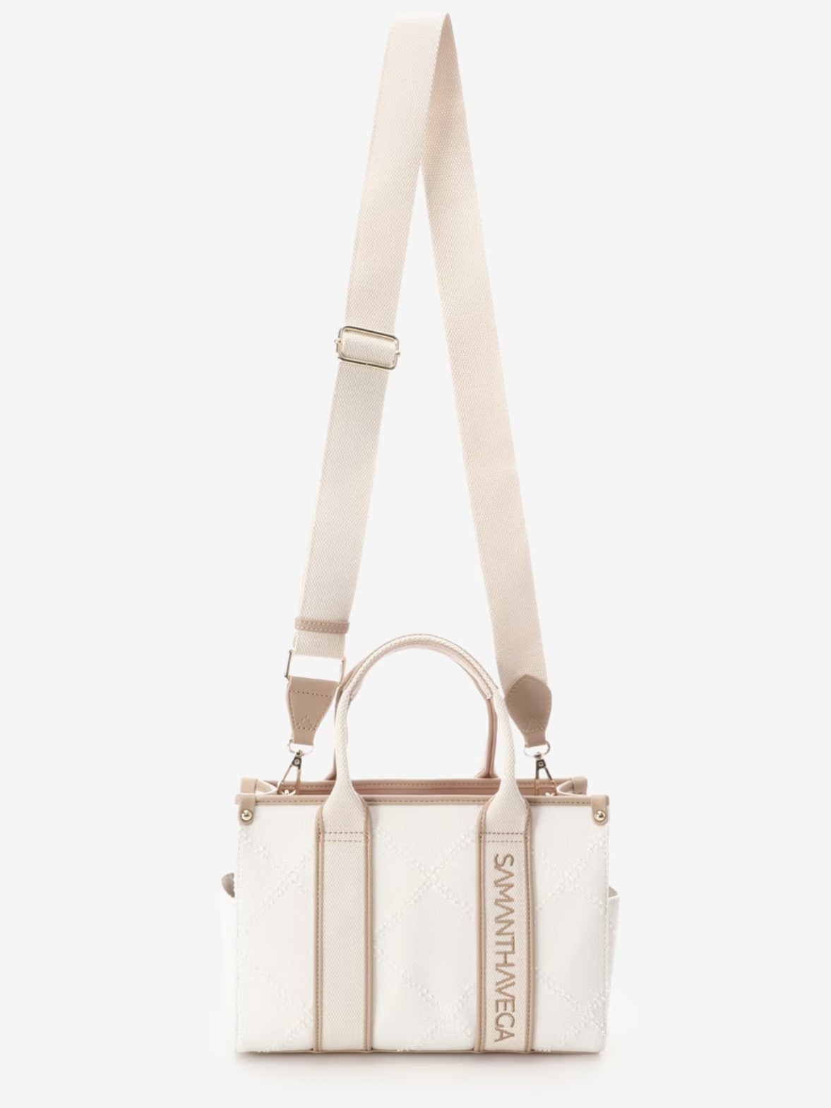 ロゴテープデニムトート(小)【ホワイト】 ホワイト