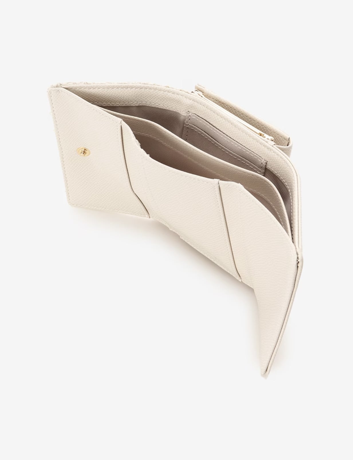 ツイードベルトビジュー折財布【オフホワイト】 オフホワイト