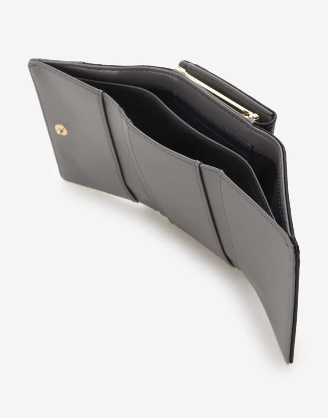 キルティングアクセントリボン折財布【ブラック】 ブラック