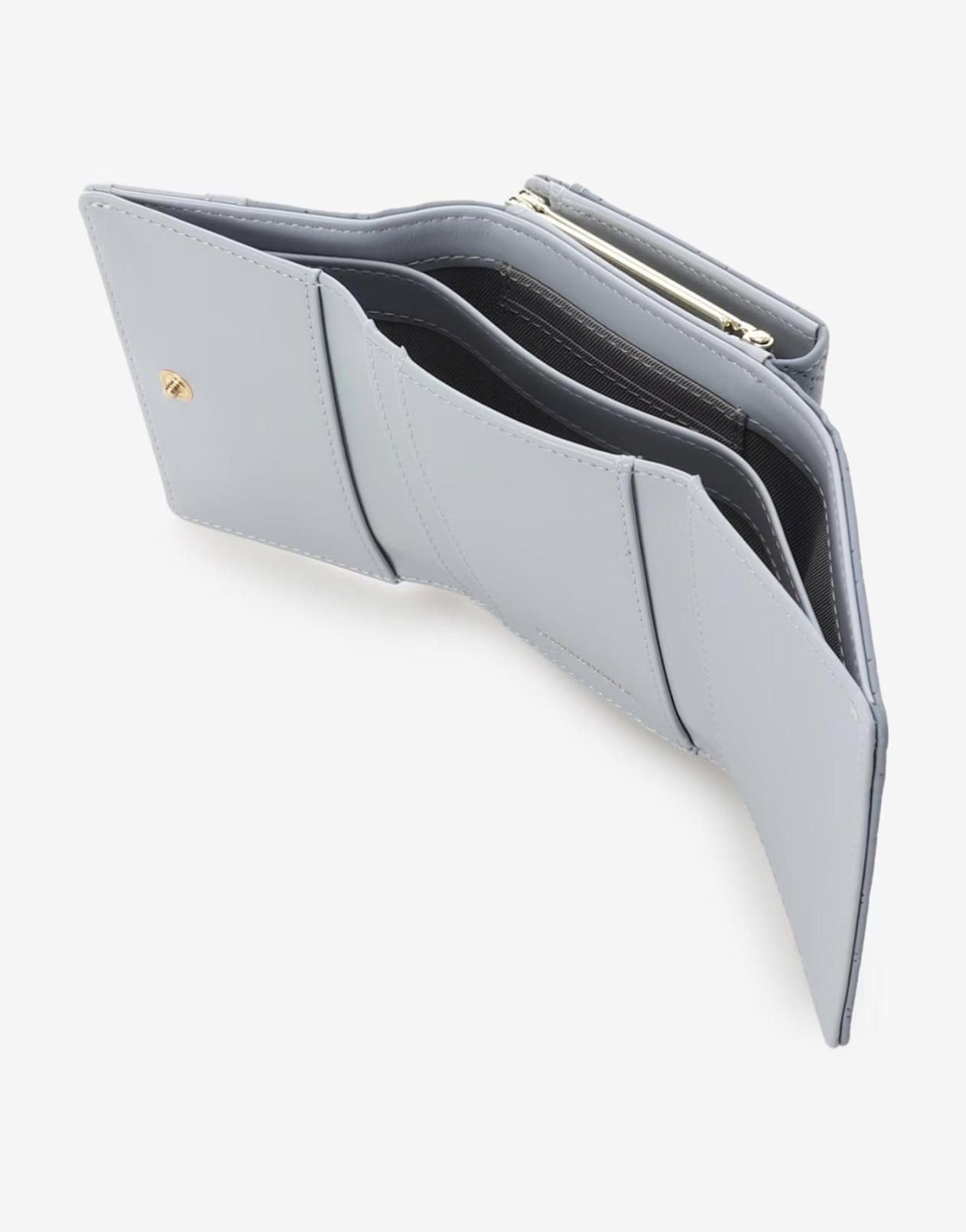 キルティングアクセントリボン折財布【ライトブルー】(ライトブルー