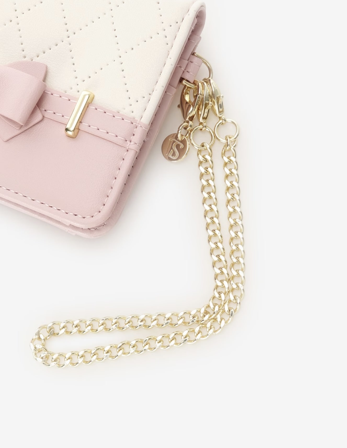 キルティングアクセントリボンパスケース【ピンク】 ピンク