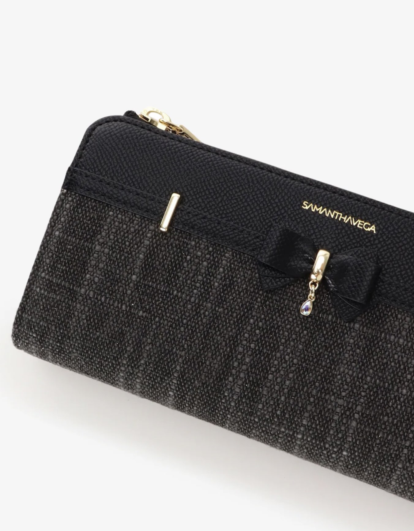 バンブーアクセントリボン長財布【ブラック】 ブラック