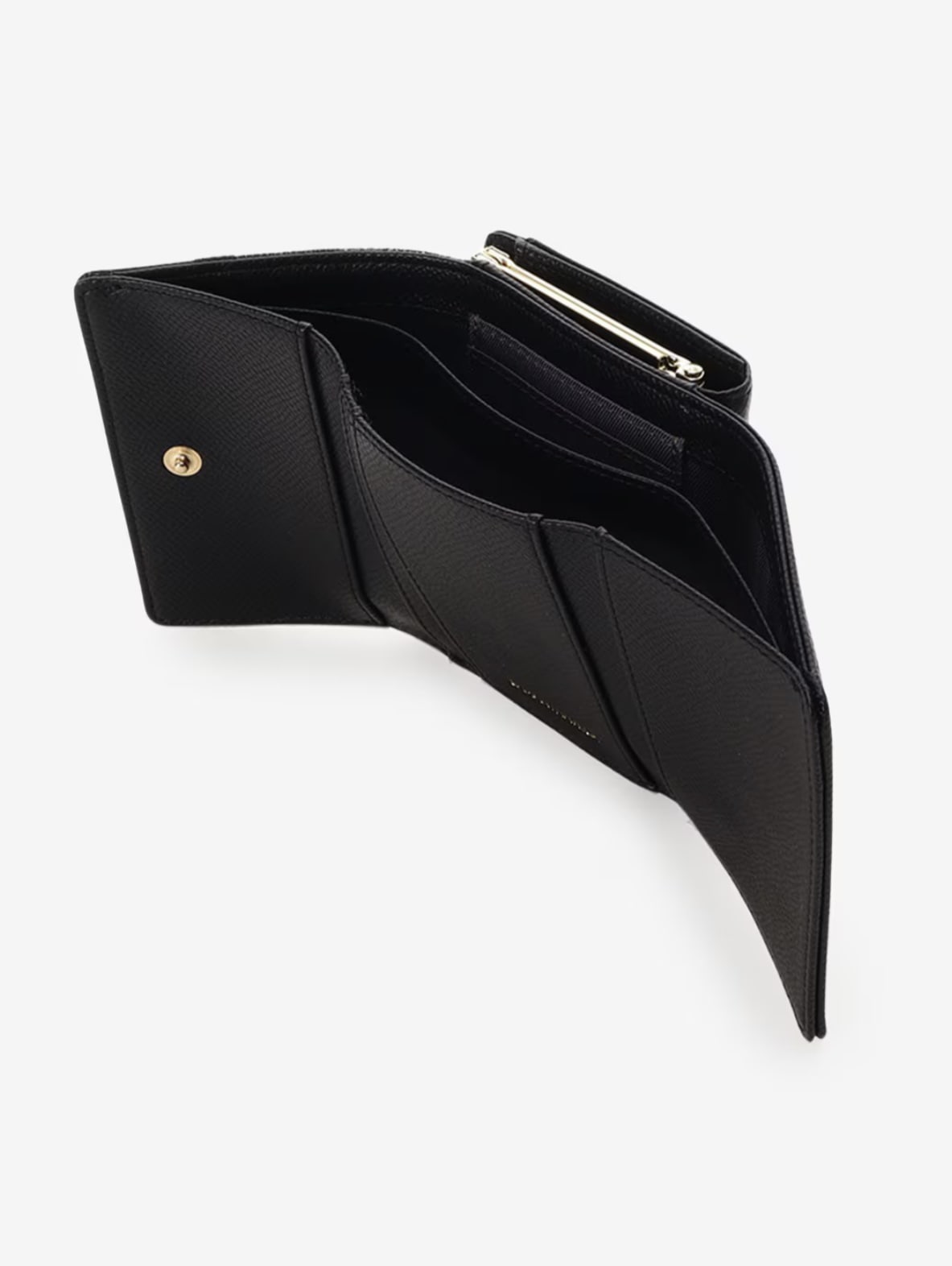 バンブーアクセントリボン折財布【ブラック】 ブラック