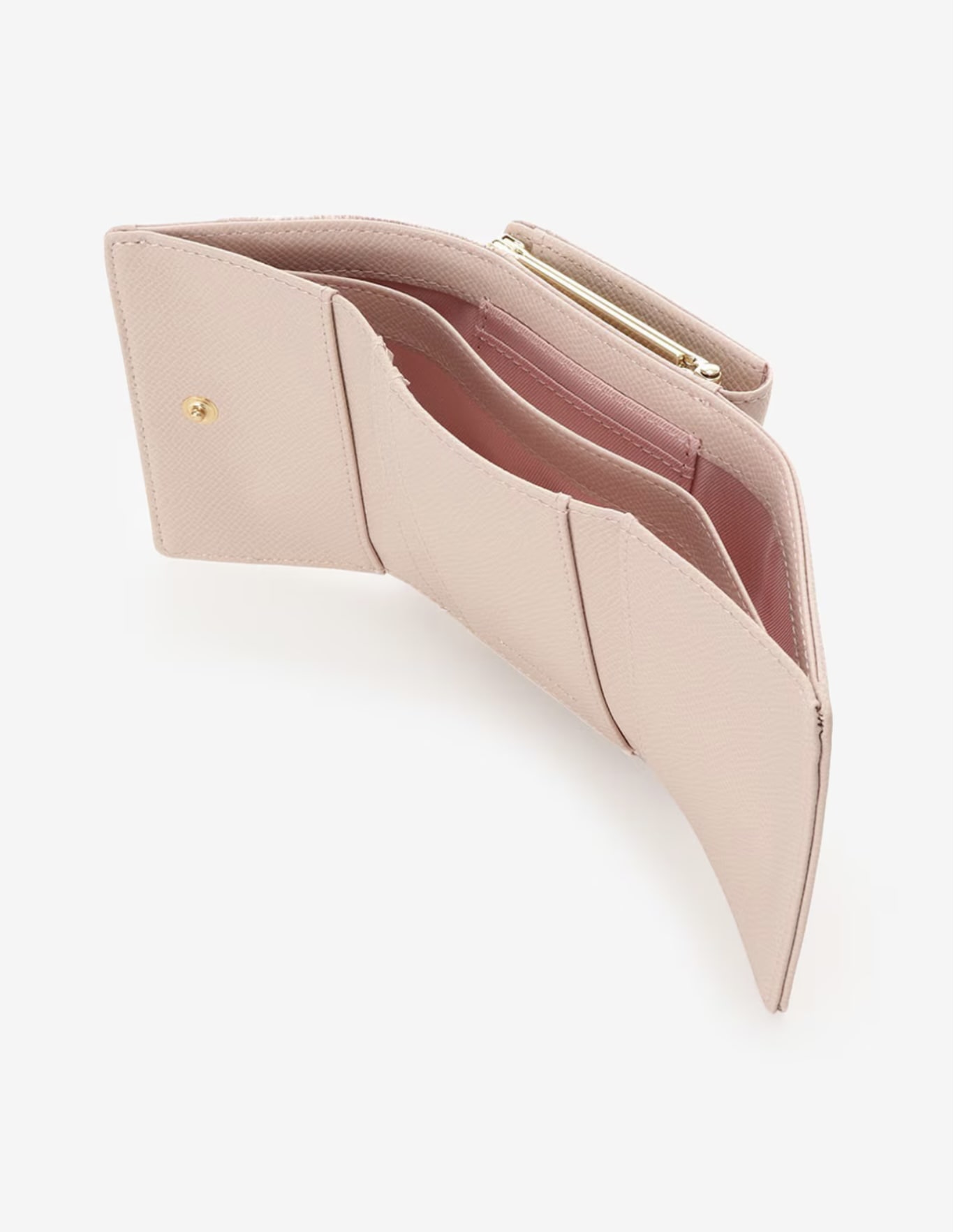 バンブーアクセントリボン折財布【ピンク】 ピンク