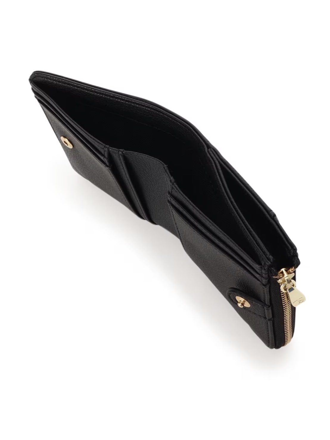 ビジューハート折財布【ブラック】 ブラック