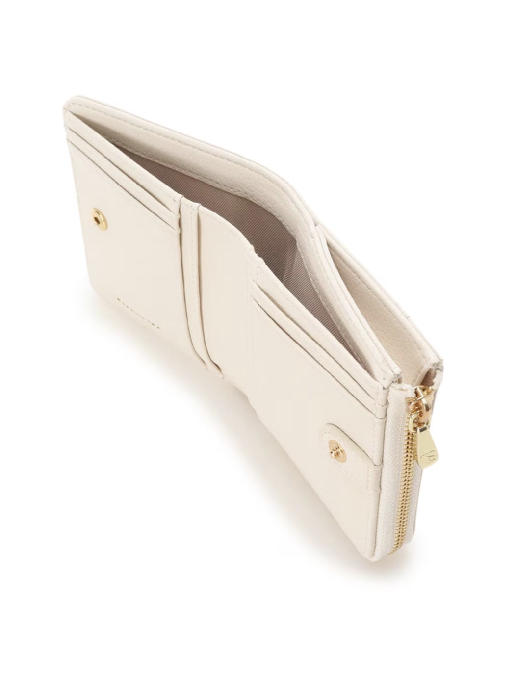 ビジューハート折財布【ホワイト】 ホワイト