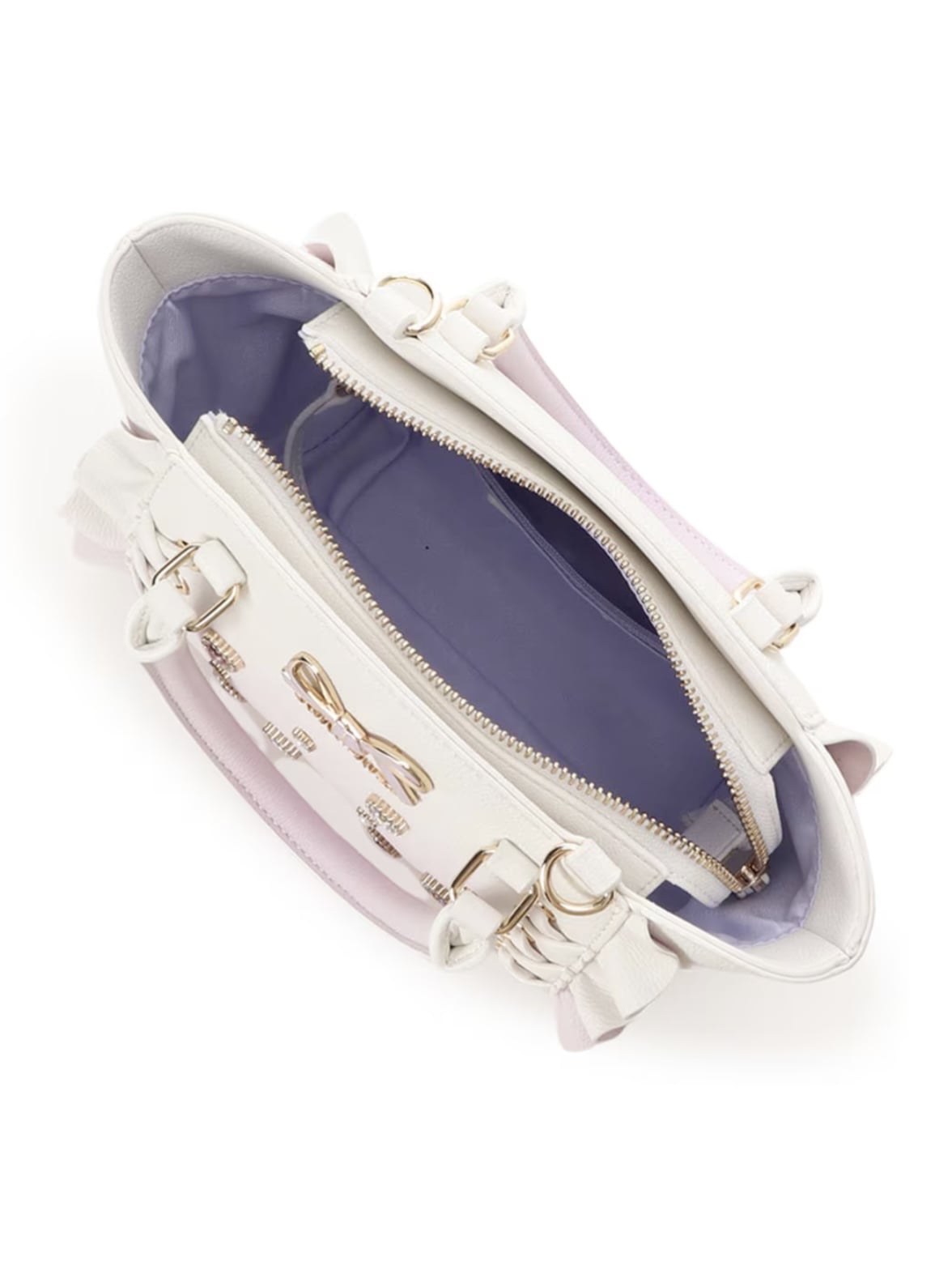 レースアップハートビジューグラデーションフラッター（ミニ）【ラベンダー】 ラベンダー