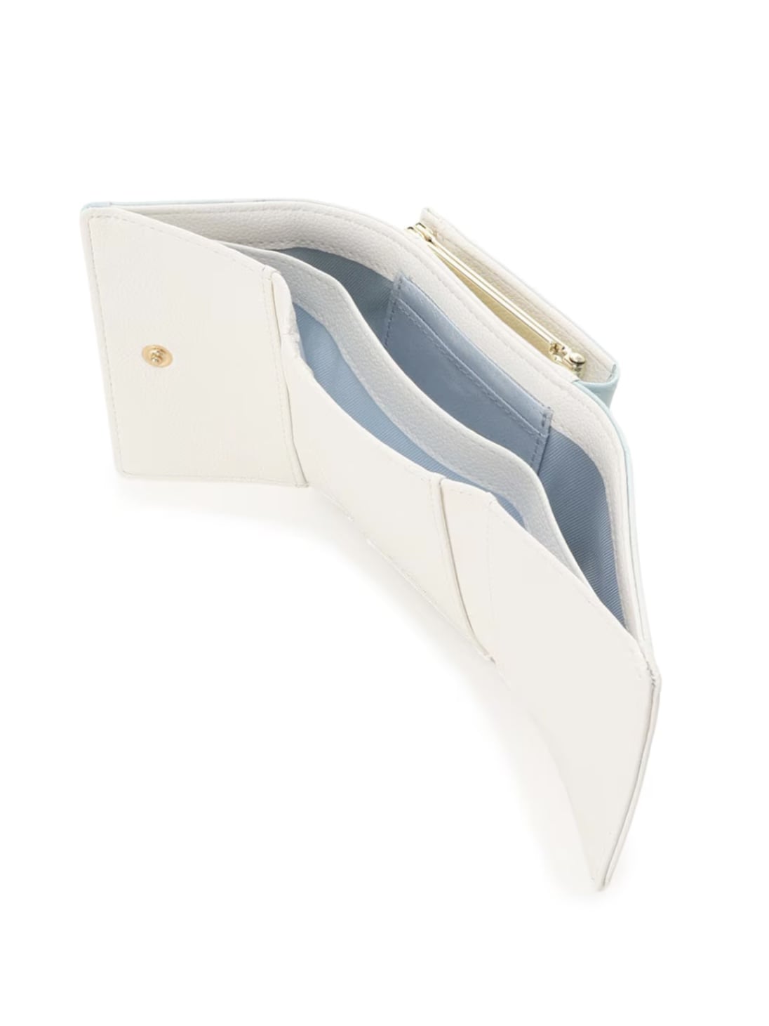 ハートビジューグラデーション折財布【ライトブルー】 ライトブルー