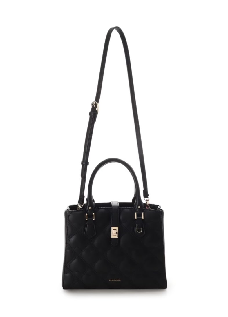 ハートキルトハンドバッグ【ブラック】 ブラック