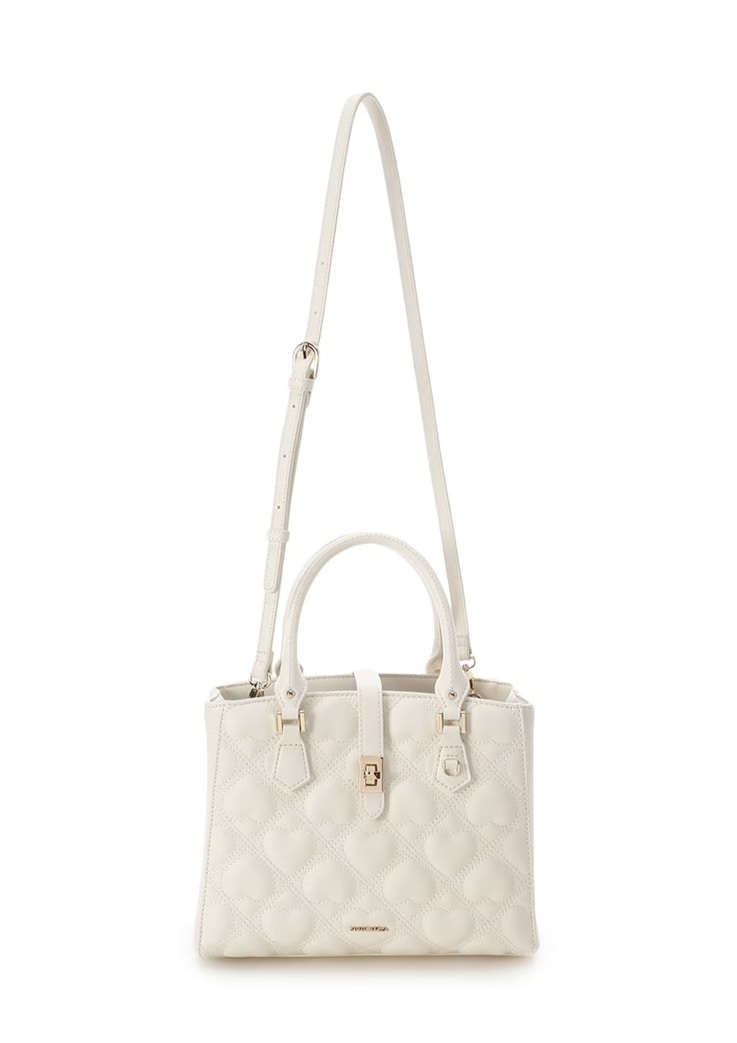 ハートキルトハンドバッグ【ホワイト】 ホワイト