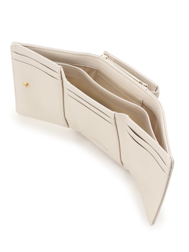 キルティングスタッズ折財布【ホワイト】 ホワイト