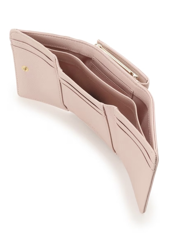 キルティングスタッズ折財布【ピンク】 ピンク