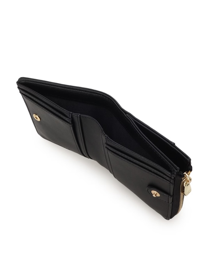 ツイードリボン折財布【ブラック】 ブラック