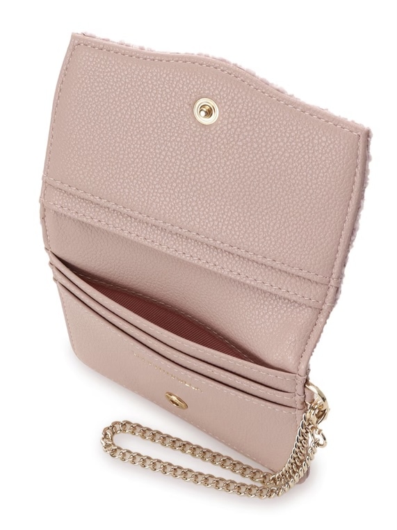 ソリッドリボンツイードパスケース【ピンク】 ピンク