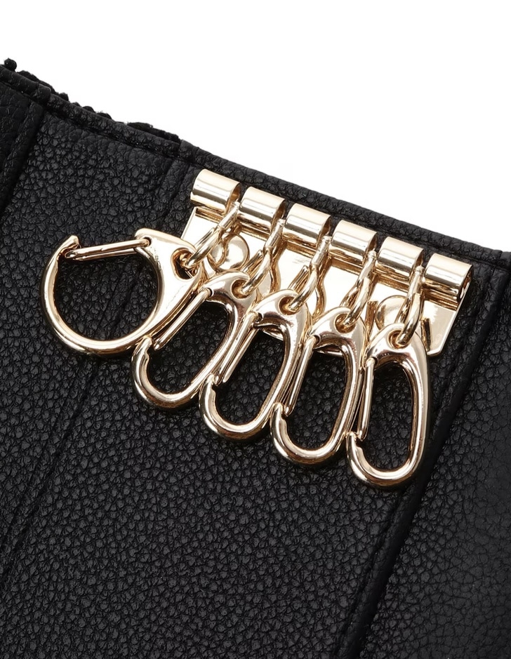 ソリッドリボンツイードキーケース【ブラック】 ブラック