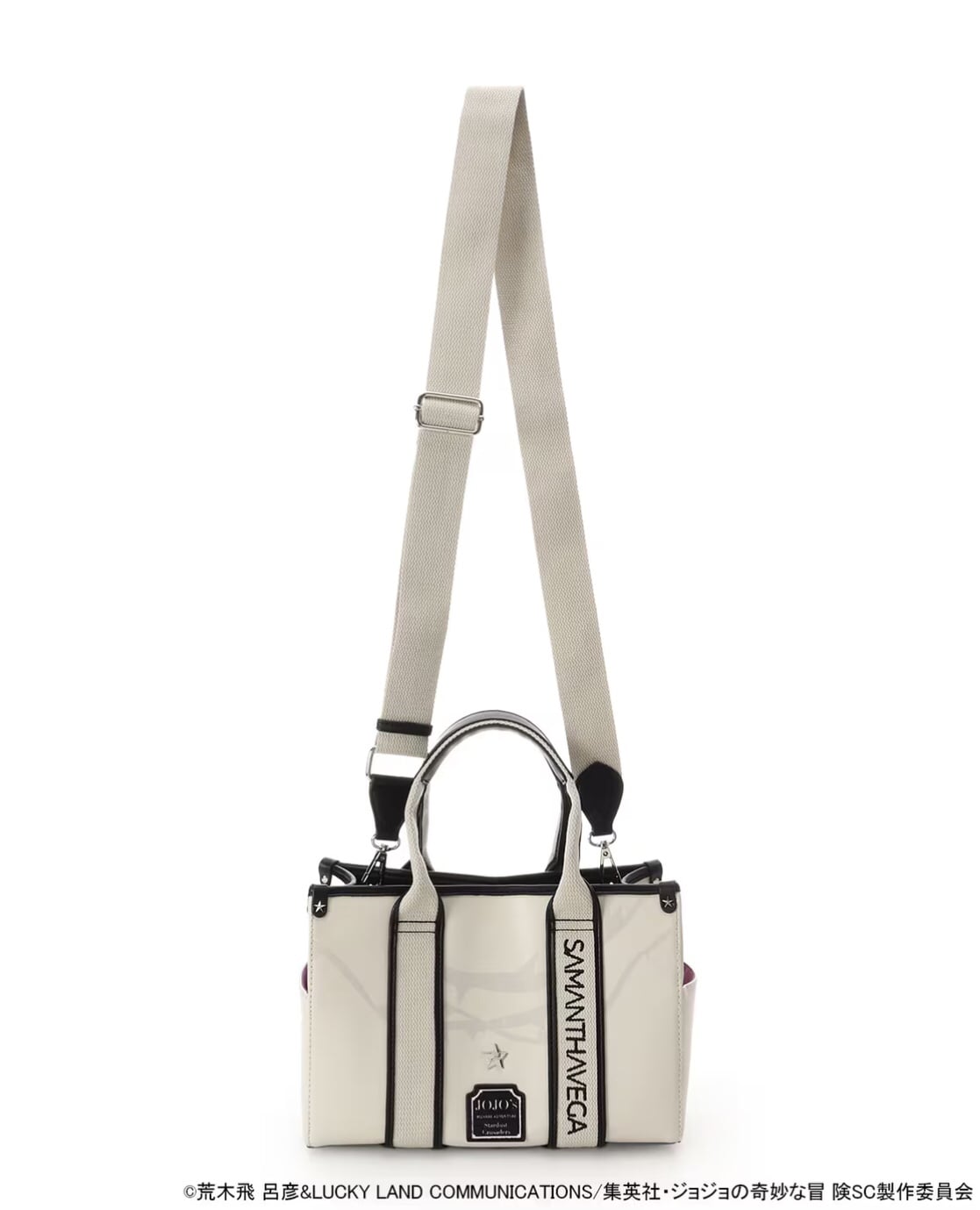 SAMANTHAVEGA×アニメ『ジョジョの奇妙な冒険 スターダストクルセイダース』　「ジョセフ・ジョースター」コレクション　ロゴテープハンドバッグ オフホワイト
