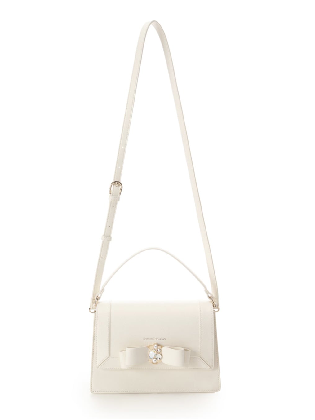 ジュエルリボンショルダーバッグ【ホワイト】 ホワイト