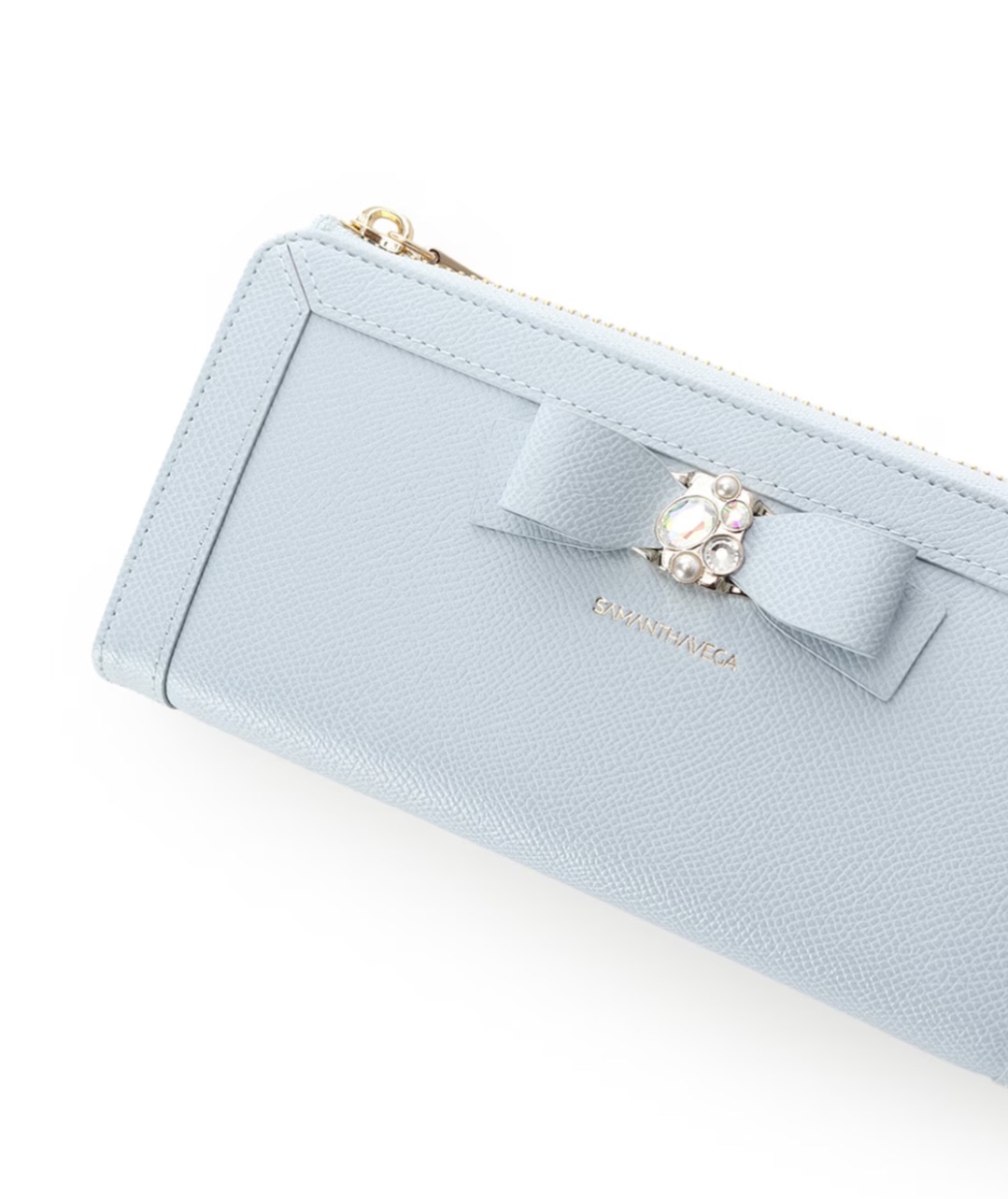 ジュエルリボン長財布【ライトブルー】 ライトブルー