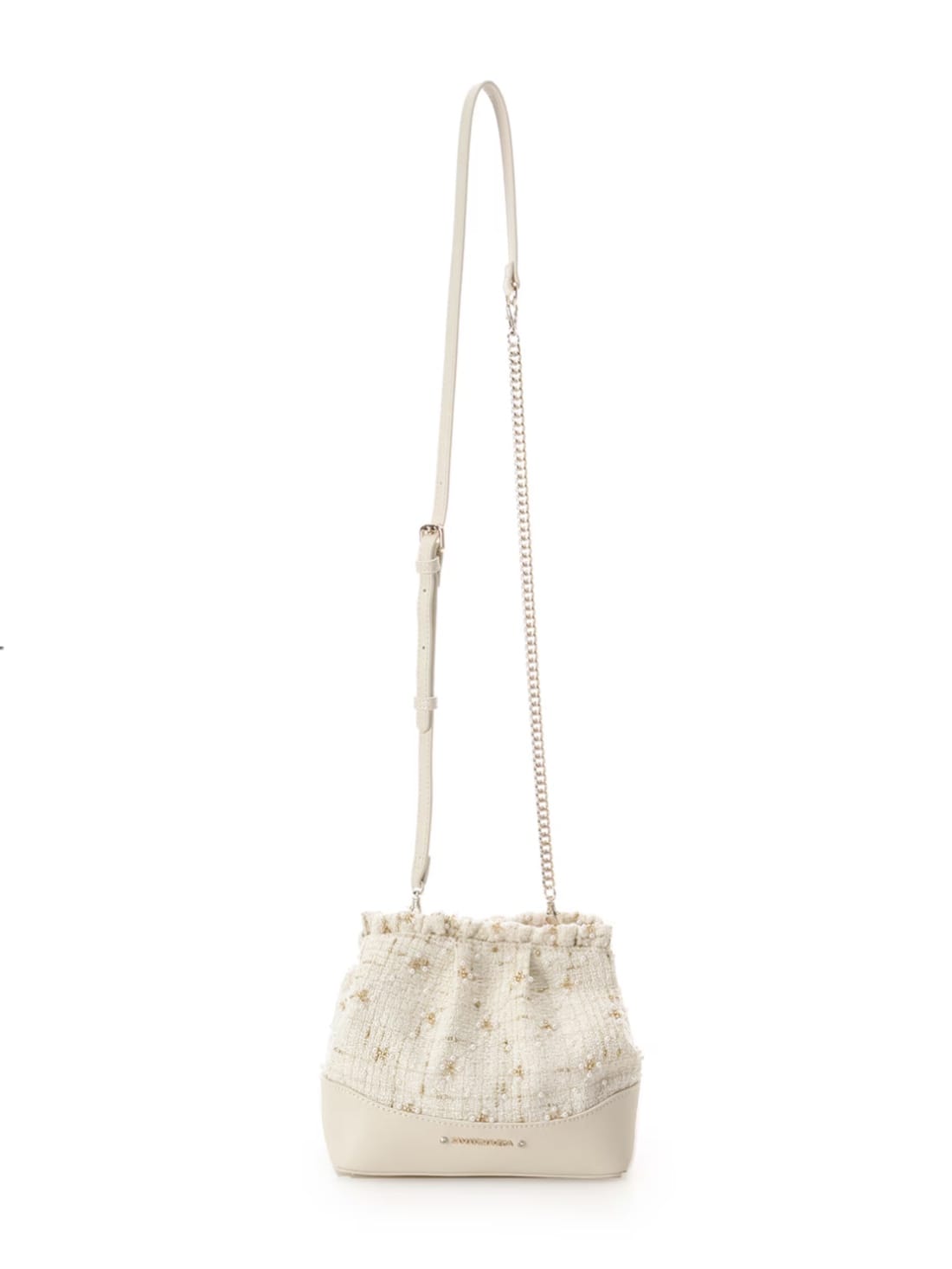 ツイードチェーンショルダーバッグ オフホワイト