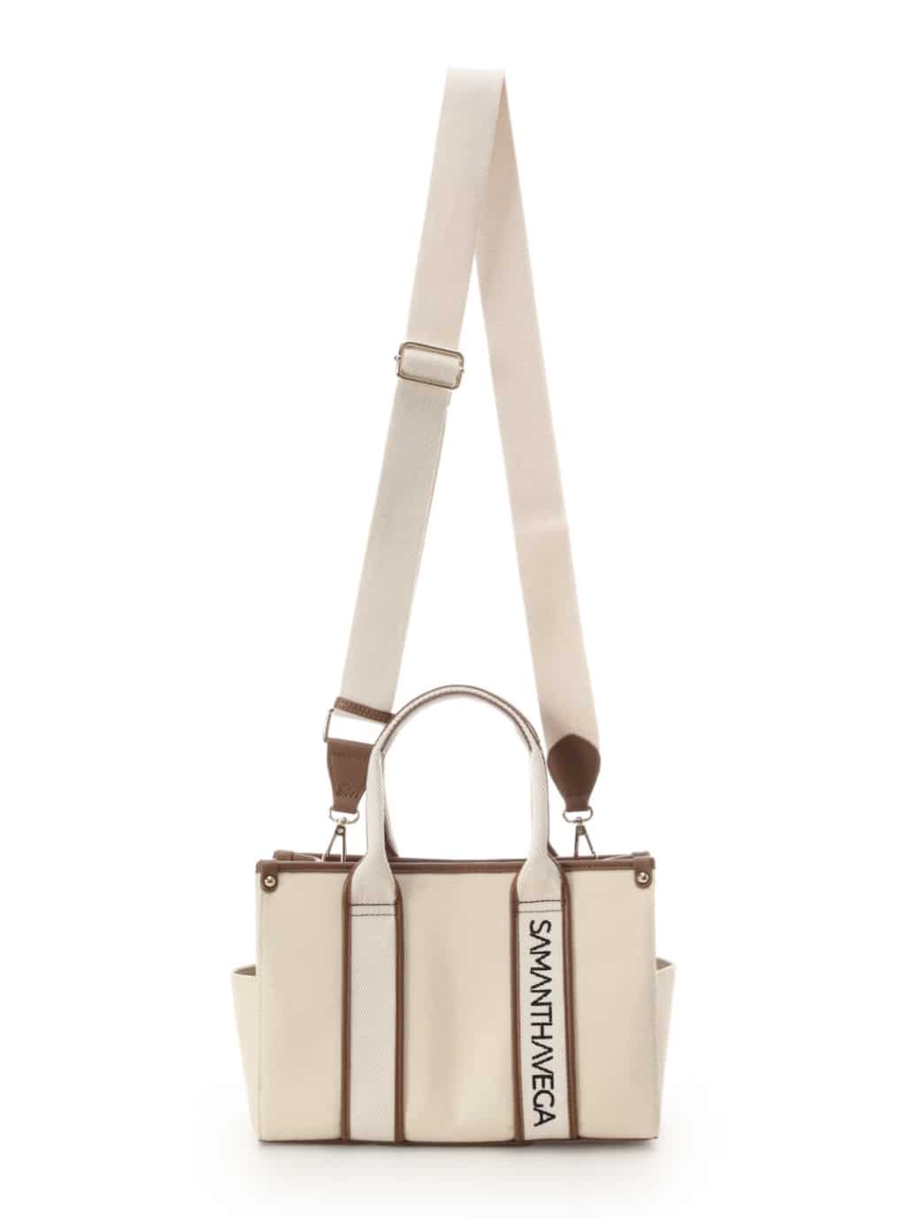 ロゴテープキャンバストートバッグ（小）【ベージュ】 ベージュ