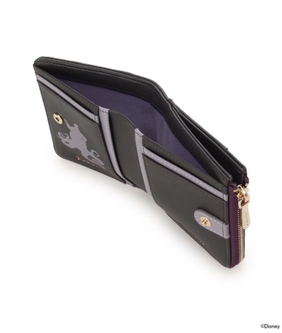 ディズニーヴィランズコレクション 「アースラ」 折財布 ダークグレー