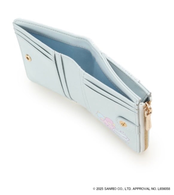 『リトルツインスターズ』（キキ＆ララ）折財布 ライトブルー