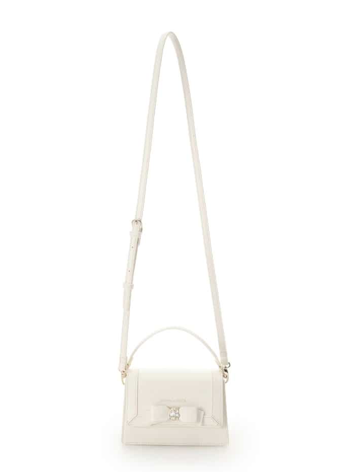 ミニジュエルリボンショルダーバッグ【ホワイト】(ホワイト