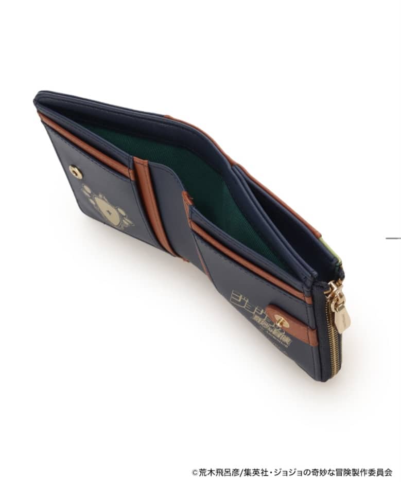 アニメ『ジョジョの奇妙な冒険 戦闘潮流』「ジョセフ・ジョースター」コラボコレクション　折財布　【ネイビー】 ネイビー