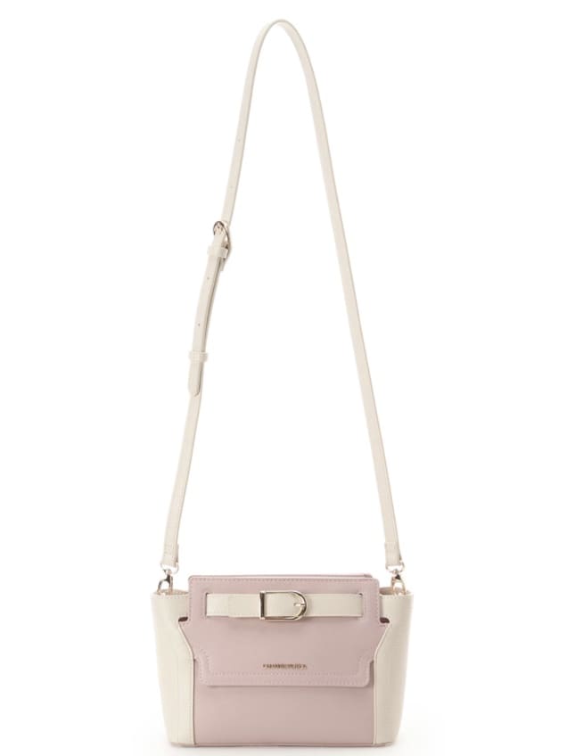 フロントバックルショルダーバッグ【ピンク】 ピンク