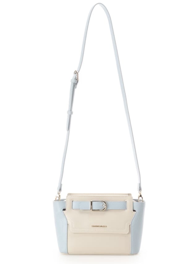 フロントバックルショルダーバッグ【ライトブルー】 ライトブルー