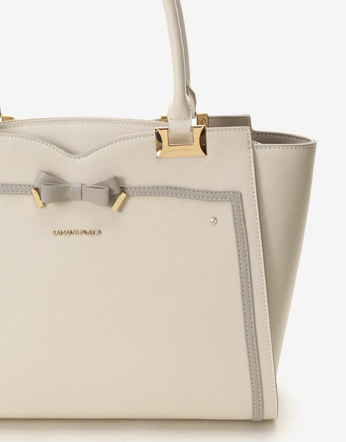 ソリッドリボンA4トートバッグ【オフホワイト】 オフホワイト