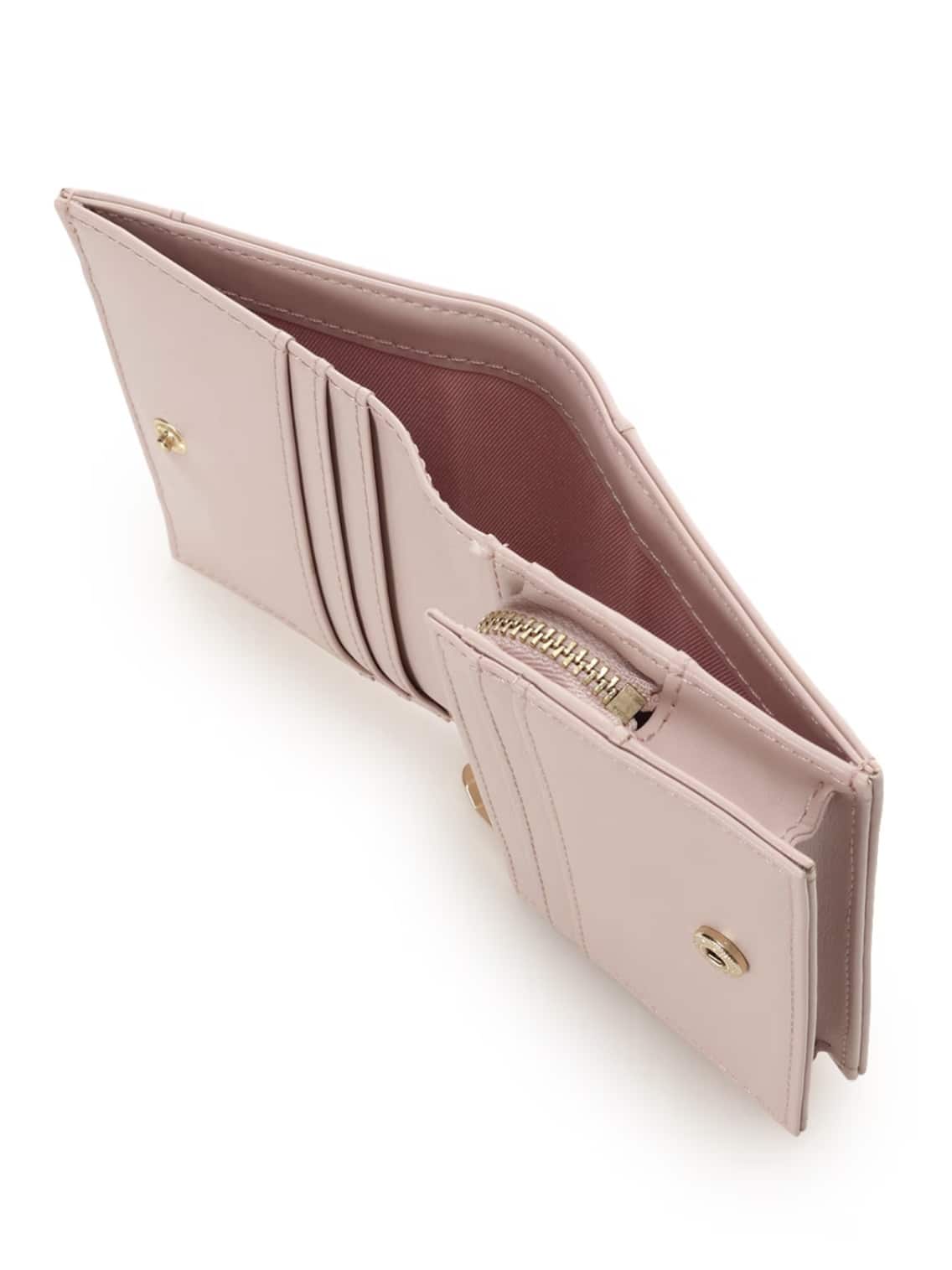 ロゴ金具折財布【ピンク】 ピンク