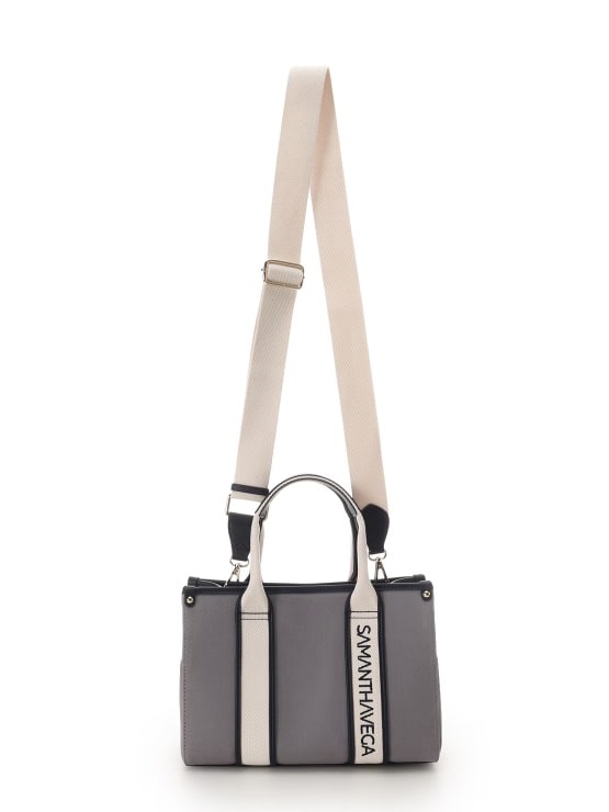 新色ロゴテープキャンバスハンドバッグ（小）【グレー】 グレー