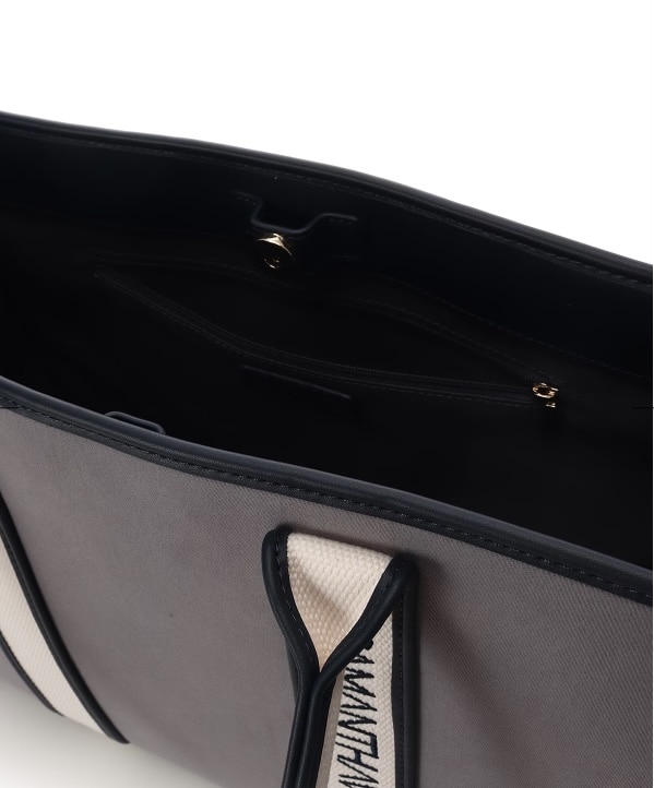 新色ロゴテープキャンバスA4トートバッグ【グレー】 グレー