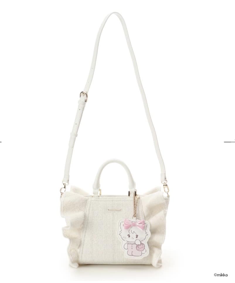 Lil ala mode×SAMANTHAVEGAコレクション ツイードフリルハンドバッグ