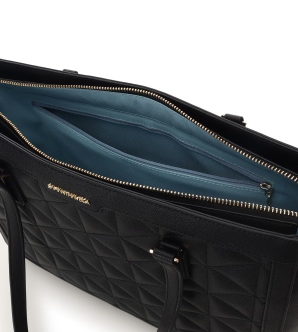 キルティングフェイクレザートートバッグ【ブラック】 ブラック