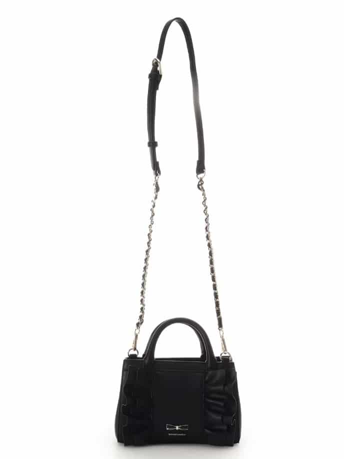 フリルリボンショルダーバッグ【ブラック】 ブラック