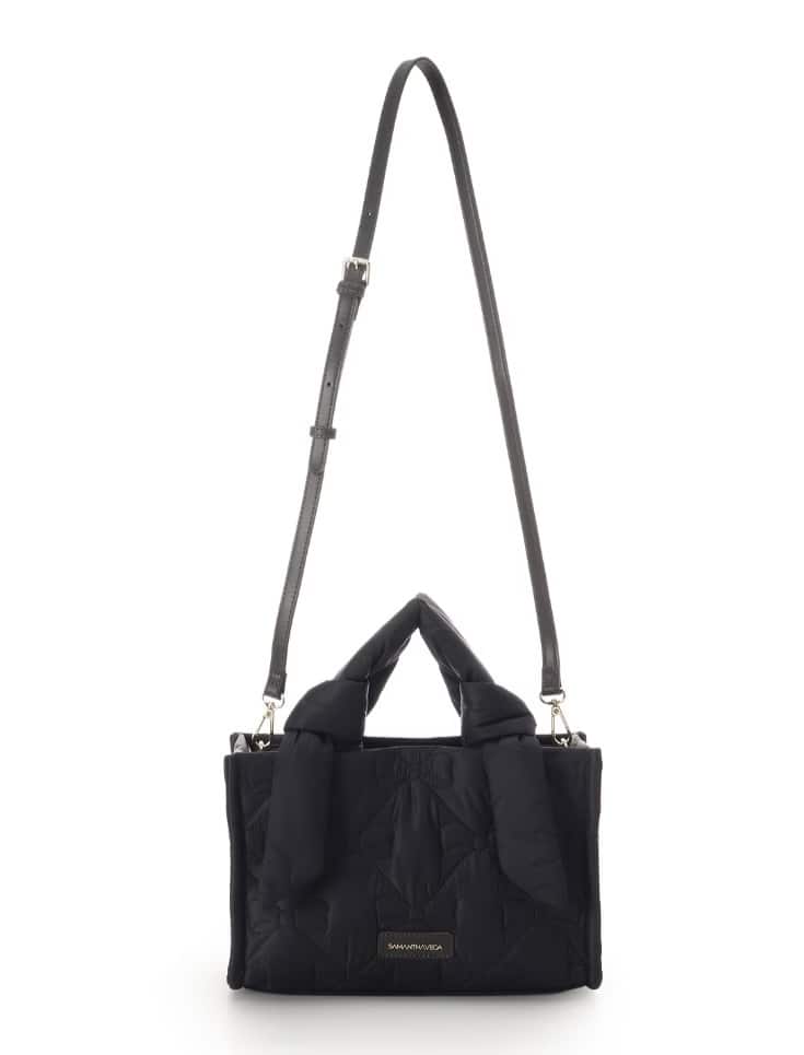 リボンキルティングハンドバッグ【ダークグレー】 ダークグレー