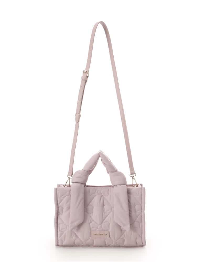 リボンキルティングハンドバッグ【ピンク】 ピンク