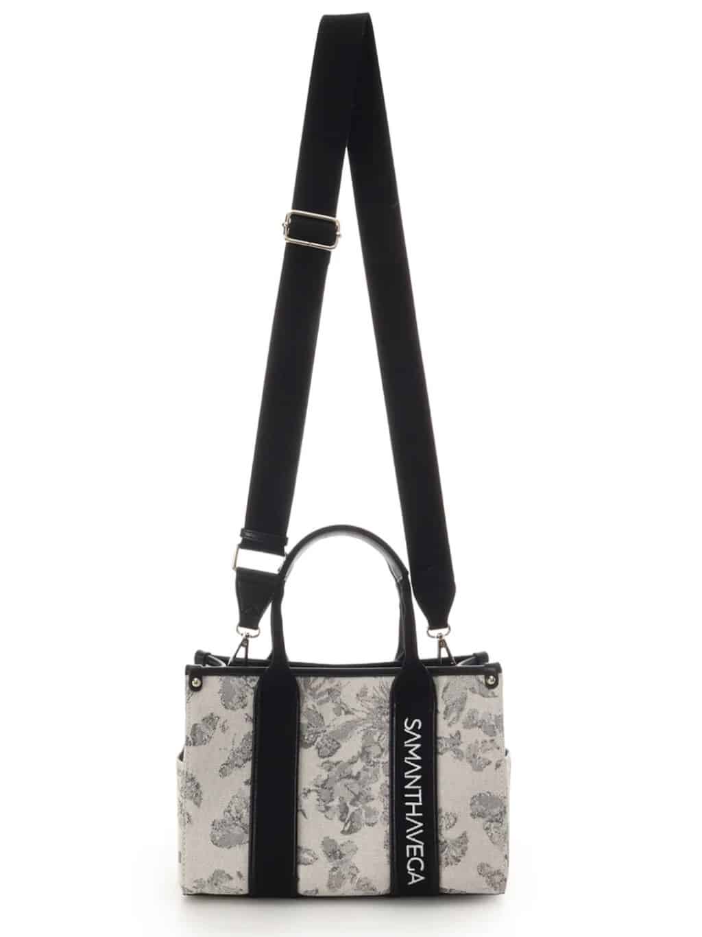 ロゴテープジャガード調トートバッグ（小）【ブラック】 ブラック